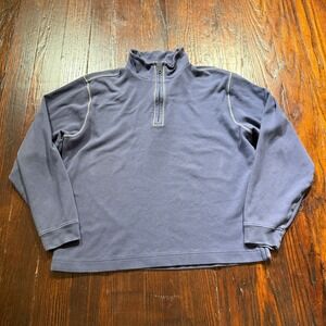 Scott Barber Sweater Mens M Blue Pima‎ Cotton 1/4 Zip Pullover Stretch